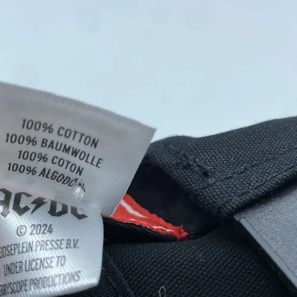 AC/DC Hat Adult Black Studded Snapback Highway To Hell World Tour 1979 OSFA Tag